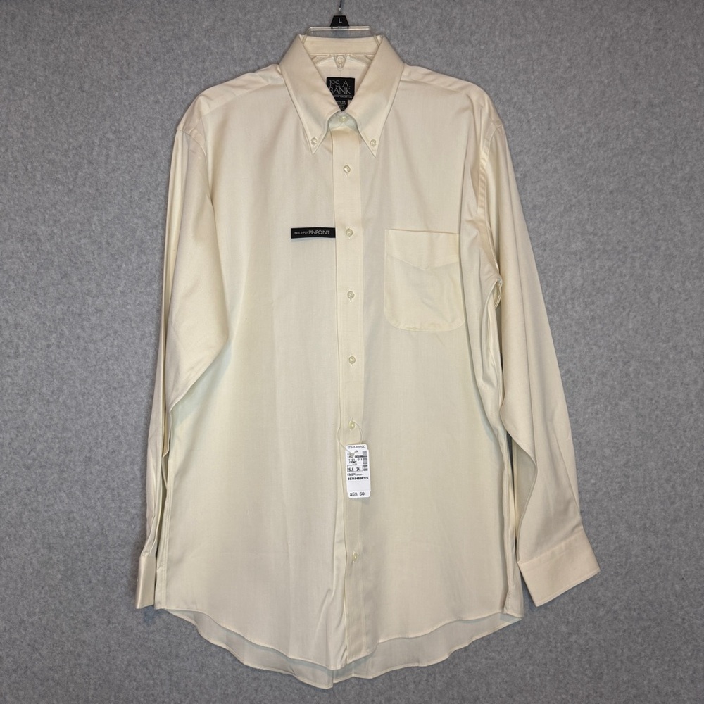 Jos. A. Bank Executive Collection Cream‎ Dress Shirt Pinpoint 15 1/2 - 34